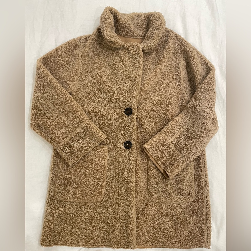Zara girls Teddy coat, reversible to faux suede